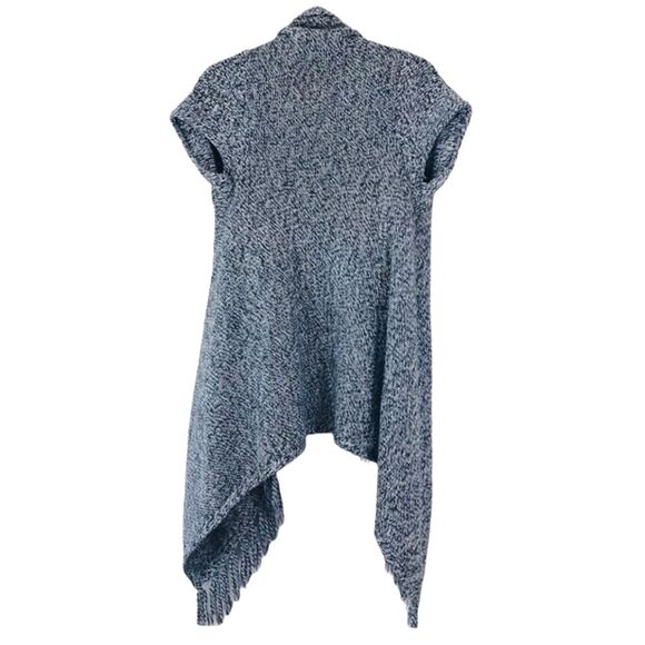 Design History Grey & White Poncho/Wrap Style Open Cardigan Sweater Size Small - Picture 2 of 5